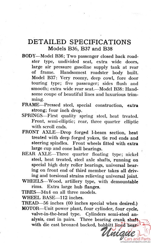 1914 Buick Specifications Page 20